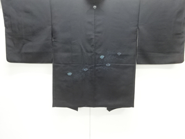 JAPANESE ANTIQUE HAORI / TAISHO ROMAN STYLE / SILK / WOVEN JIGAMI PATTERN